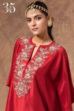 Jayanti Reddy Maroon Embroidered Kaftan 11 Jayanti Reddy Maroon Embroidered Kaftan -Inca Sales Store 283jr35 4