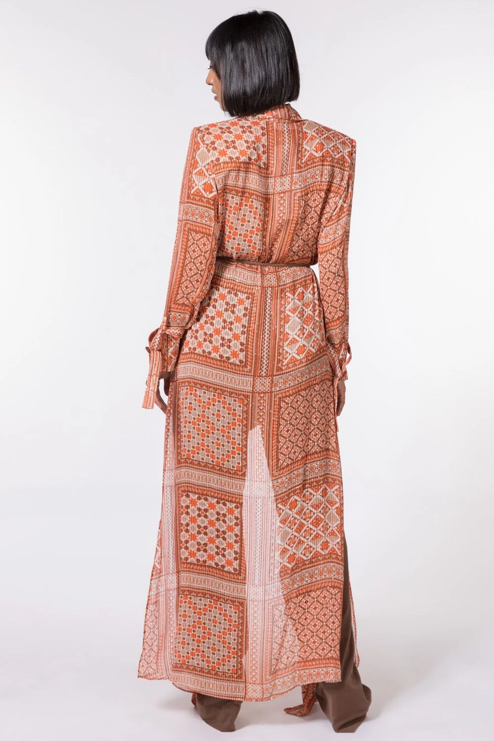 Nikita Mhaisalkar Tribal Print Sheeted Trench Coat 7 Nikita Mhaisalkar Tribal Print Sheeted Trench Coat - Image 5