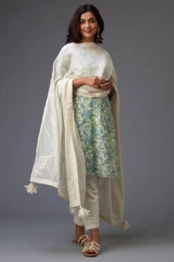 KORA Blue Hand Block Printed Kurta Set