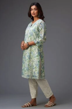 KORA Blue Hand Block Printed Kurta Set -Inca Sales Store 28623kv6 3