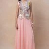 Varun Bahl Peach Embellished Jacket Set