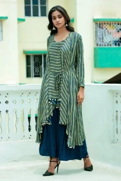 Prahnaaya Handblock Print Gathered Kurta & Pants -Inca Sales Store 287 pra8 2