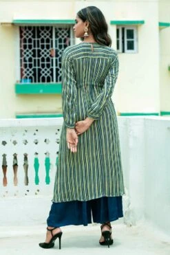 Prahnaaya Handblock Print Gathered Kurta & Pants -Inca Sales Store 287 pra8 3