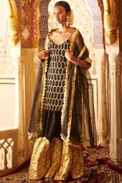 Itrh Black Embroidered Sharara Set -Inca Sales Store 287itrh11 4