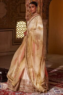 Itrh Pink Embroidered Linen Lehenga Set -Inca Sales Store 287itrh3 4