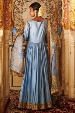 Itrh Powder Blue Embroidered Angrakha -Inca Sales Store 287itrh9 4