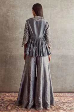 Jayanti Reddy Grey Zardosi Embellished Sharara Set 7 Jayanti Reddy Grey Zardosi Embellished Sharara Set -Inca Sales Store 28823jr1 3 1