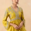 Jayanti Reddy Yellow Zardosi Embellished Top