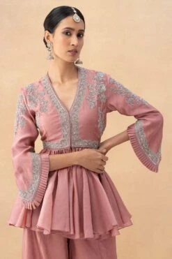 Jayanti Reddy Peach Zardosi Embellished Top -Inca Sales Store 28823jrs6 4