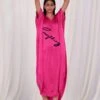 AK-OK By Anamika Khanna Printed Silk Kaftan In Pink -Inca Sales Store 290423ak4 1