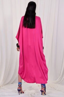 AK-OK By Anamika Khanna Printed Silk Kaftan In Pink -Inca Sales Store 290423ak4 3