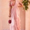 Ridhi Mehra Light Pink Embroidered Ruffle Sari -Inca Sales Store 2911rm02 1