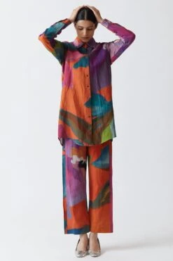 YAM Orange Hand Painted Co-ord Set