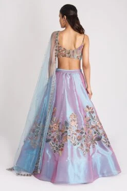 Aisha Rao Opaline Wisteria Blue Floral Lehenga Set 11 Aisha Rao Opaline Wisteria Blue Floral Lehenga Set -Inca Sales Store 291223aw14 5