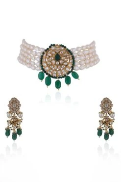 Riana Jewellery Ethereal Jade & Pearlescent Choker Set 7 Riana Jewellery Ethereal Jade & Pearlescent Choker Set -Inca Sales Store 291223ra1 3