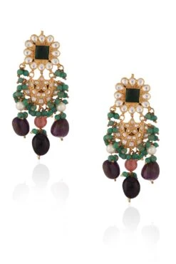 Riana Jewellery Divine Pearl & Purple Jade Adorned Necklace Set -Inca Sales Store 291223ra21 3