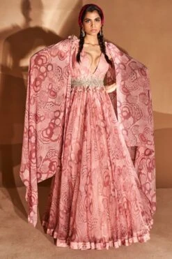 Bhumika Sharma Blush Pink Bahaar Anarkali Set