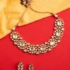 Zevar By Geeta Gold Floral Kundan Necklace Set 2 Zevar By Geeta Gold Floral Kundan Necklace Set -Inca Sales Store 2912zg16 1