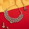 Zevar By Geeta White Polki Necklace Set