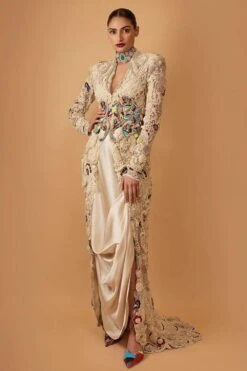 Anamika Khanna Ivory Handcarfted Jacket Set