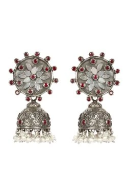 Sangeeta Boochra Silver Mellow Earrings With White Pearls -Inca Sales Store 29323sb54 2
