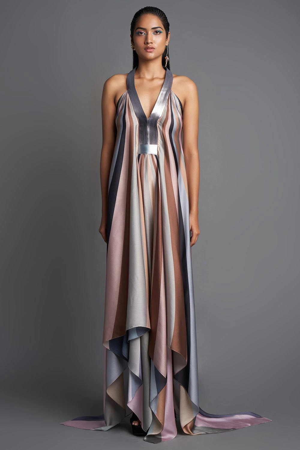 Amit Aggarwal Pebble Sunray Metallic Draped Dress 3 Amit Aggarwal Pebble Sunray Metallic Draped Dress