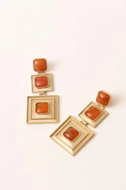 Energy Studio Khufu Earrings In Carnelian -Inca Sales Store 29423es4 4