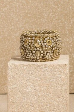 Tarun Tahiliani Accessories Pearl And Crystal Cuff