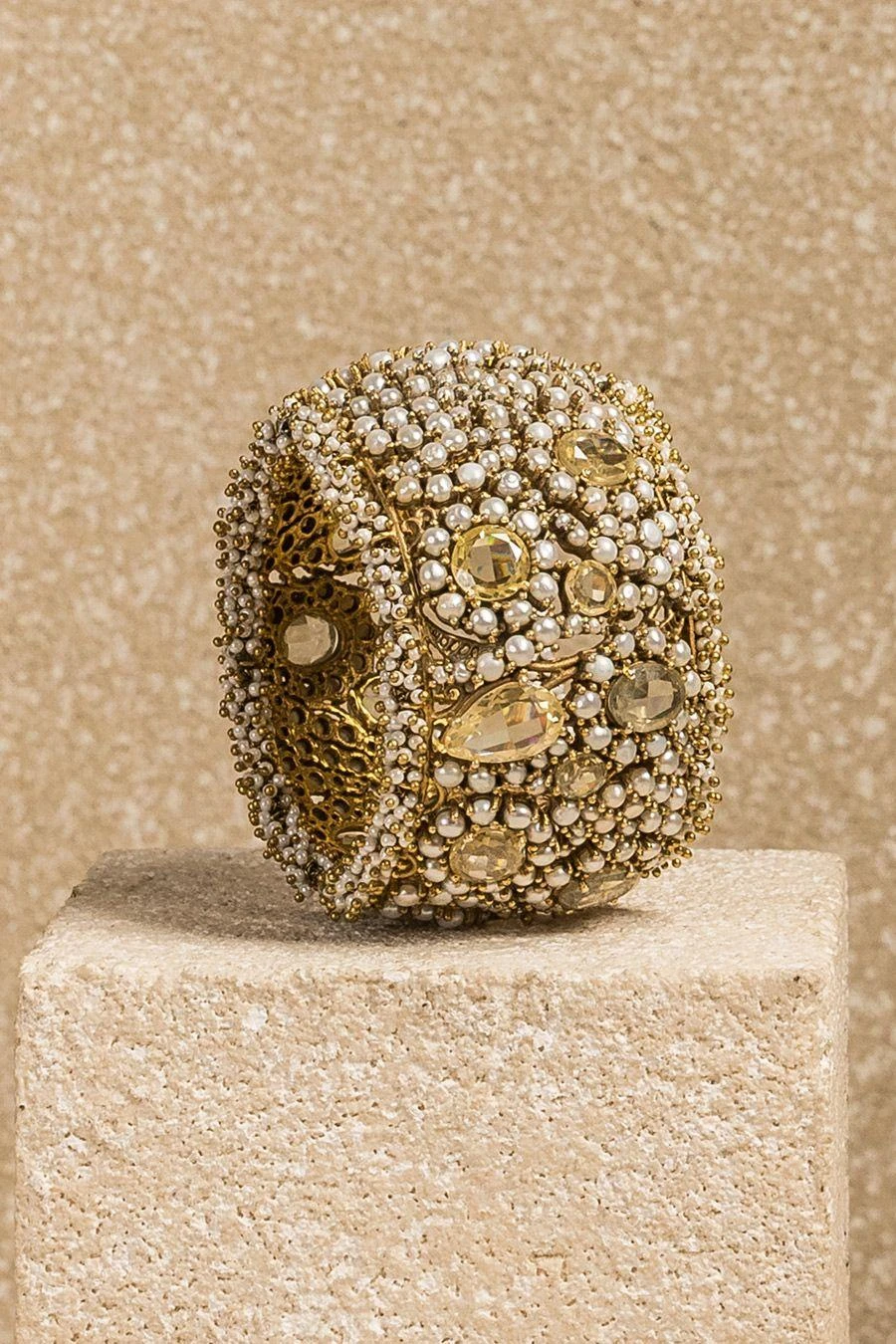 Tarun Tahiliani Accessories Pearl And Crystal Cuff 4 Tarun Tahiliani Accessories Pearl And Crystal Cuff - Image 2