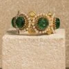 Tarun Tahiliani Accessories Emerald Carved Cabochon French Bangle -Inca Sales Store 29423tt29 1