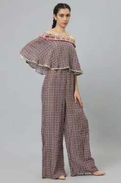 SVA Geometric Printed Cape Style Jumpsuit 8 SVA Geometric Printed Cape Style Jumpsuit -Inca Sales Store 29523sva1 2