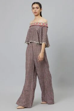 SVA Geometric Printed Cape Style Jumpsuit 9 SVA Geometric Printed Cape Style Jumpsuit -Inca Sales Store 29523sva1 3