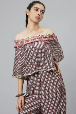 SVA Geometric Printed Cape Style Jumpsuit 10 SVA Geometric Printed Cape Style Jumpsuit -Inca Sales Store 29523sva1 4