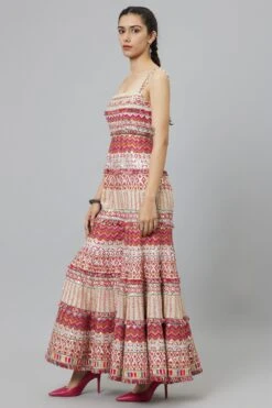 SVA Ivory Multi Hued Bell Bottom Jumpsuit -Inca Sales Store 29523sva29 2