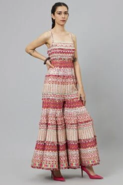 SVA Ivory Multi Hued Bell Bottom Jumpsuit -Inca Sales Store 29523sva29 3