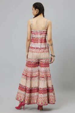 SVA Ivory Multi Hued Bell Bottom Jumpsuit -Inca Sales Store 29523sva29 5