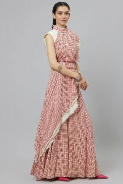 SVA Ivory Geometric Printed Draped Sari & Sharara Set 9 SVA Ivory Geometric Printed Draped Sari & Sharara Set -Inca Sales Store 29523sva34 3