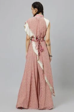 SVA Ivory Geometric Printed Draped Sari & Sharara Set 11 SVA Ivory Geometric Printed Draped Sari & Sharara Set -Inca Sales Store 29523sva34 5