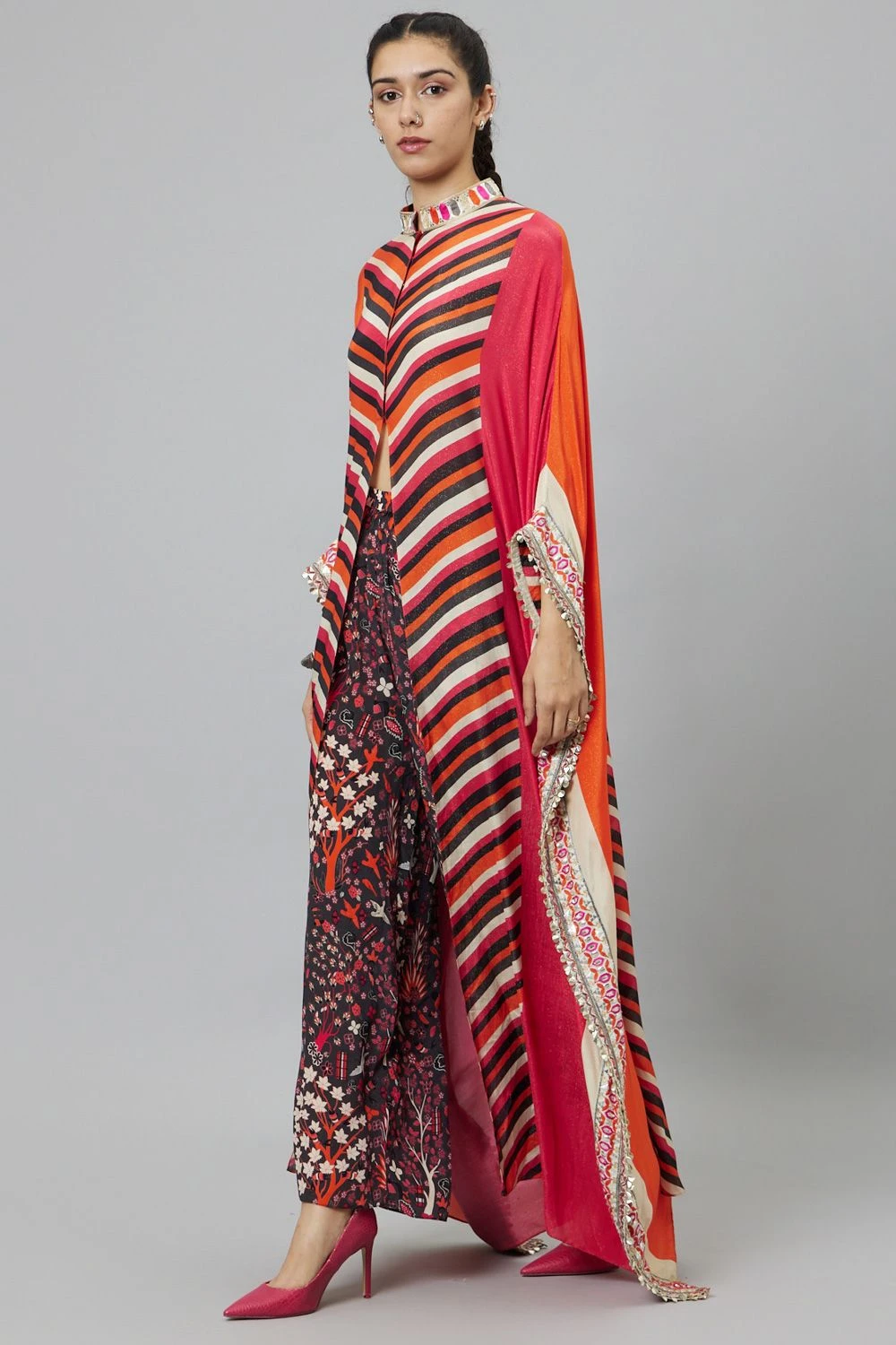 SVA Orange Front Open Kaftan Set 5 SVA Orange Front Open Kaftan Set - Image 3