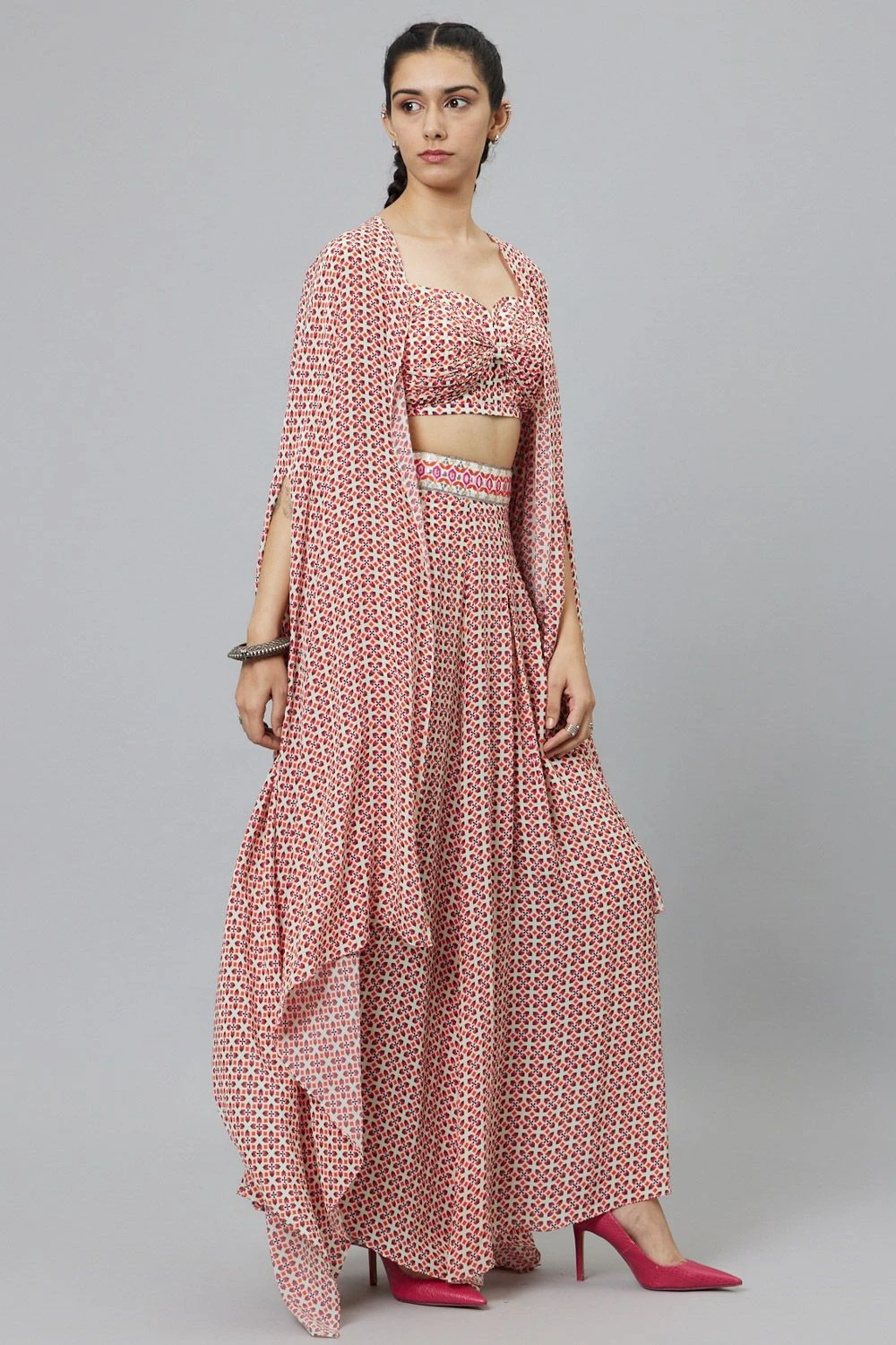 SVA Ivory Geometric Printed Cape Set 5 SVA Ivory Geometric Printed Cape Set - Image 3