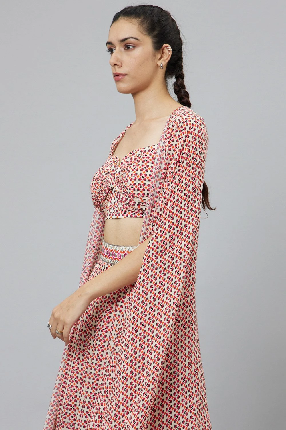 SVA Ivory Geometric Printed Cape Set 6 SVA Ivory Geometric Printed Cape Set - Image 4