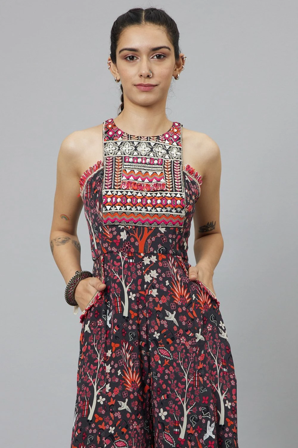 SVA Grey Abstract Printed Jumpsuit 6 SVA Grey Abstract Printed Jumpsuit - Image 4