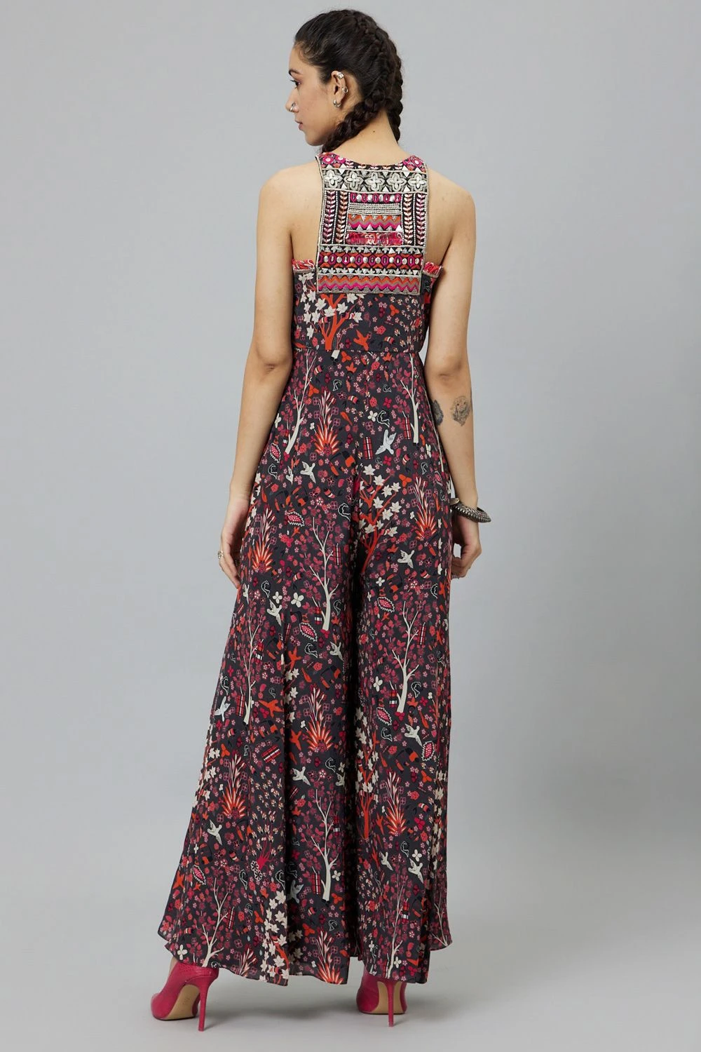 SVA Grey Abstract Printed Jumpsuit 7 SVA Grey Abstract Printed Jumpsuit - Image 5
