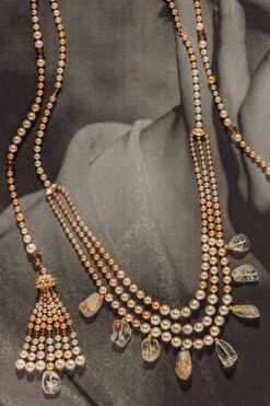 Tarun Tahiliani Accessories Ivory Necklace Dori With Tassels