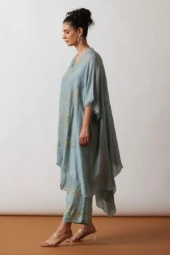 ONE NOT TWO Cloud Blue Floral Embellished Kaftan Set -Inca Sales Store 29623ont18 2