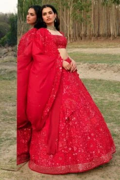 Mishru Red Floral Embroidered Lehenga -Inca Sales Store 297misro20 2