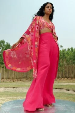 Mishru Fuchsia Embroidered Cape Set -Inca Sales Store 297misro24 2