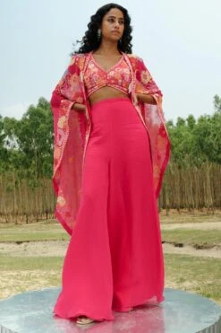 Mishru Fuchsia Embroidered Cape Set -Inca Sales Store 297misro24 3