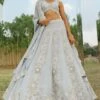 Mishru Cloudy Blue Embroidered Lehenga Set