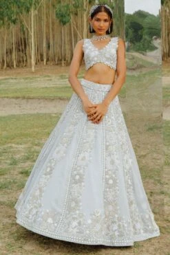 Mishru Cloudy Blue Embroidered Lehenga Set -Inca Sales Store 297misro37 3